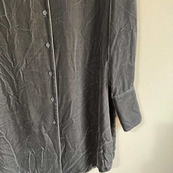 Lafayette 148 new york medium velvet grey dress - Picture 3 of 6